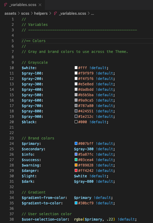 Sass Variables